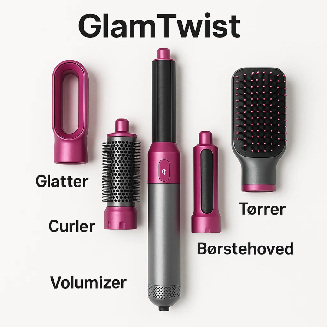 GlamTwist | Alsidigt 5-i-1 stylingværktøj til perfekt hår