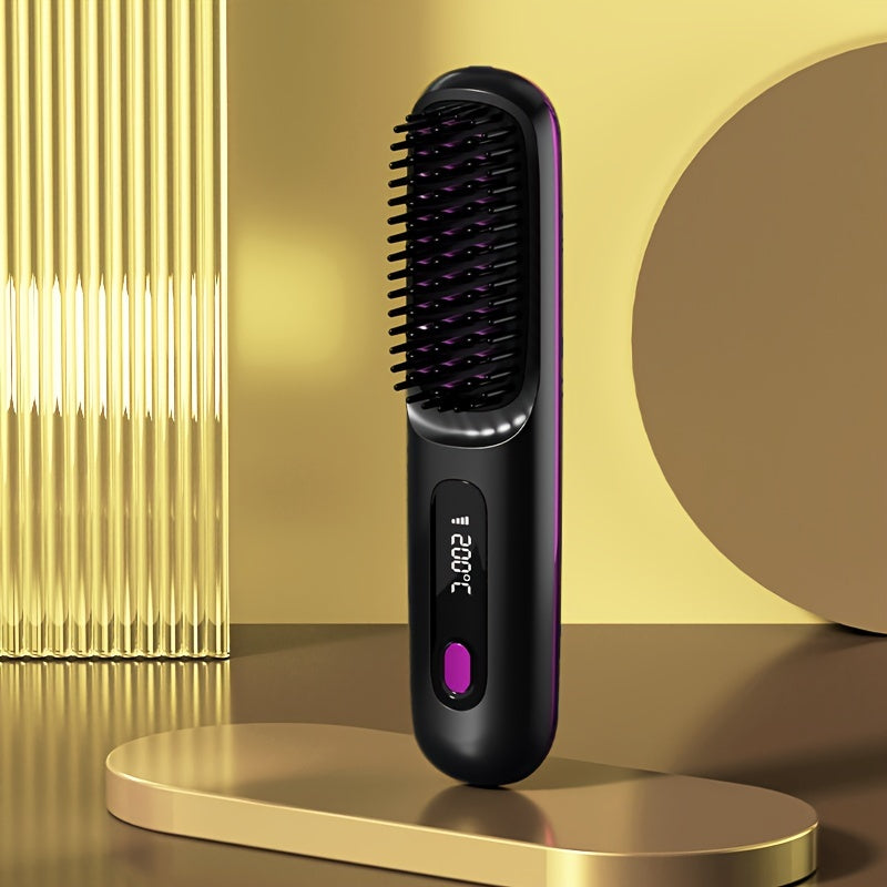 GlowStraight | Hårkam – Sikker Anti-Skalde USB Opladning
