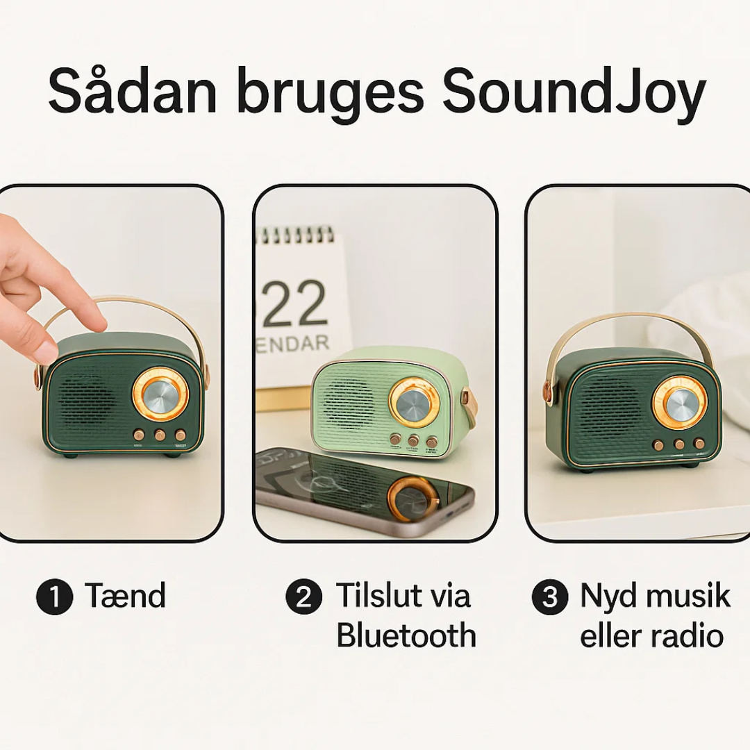 SoundJoy | Bærbar Retro Højttaler med FM Radio
