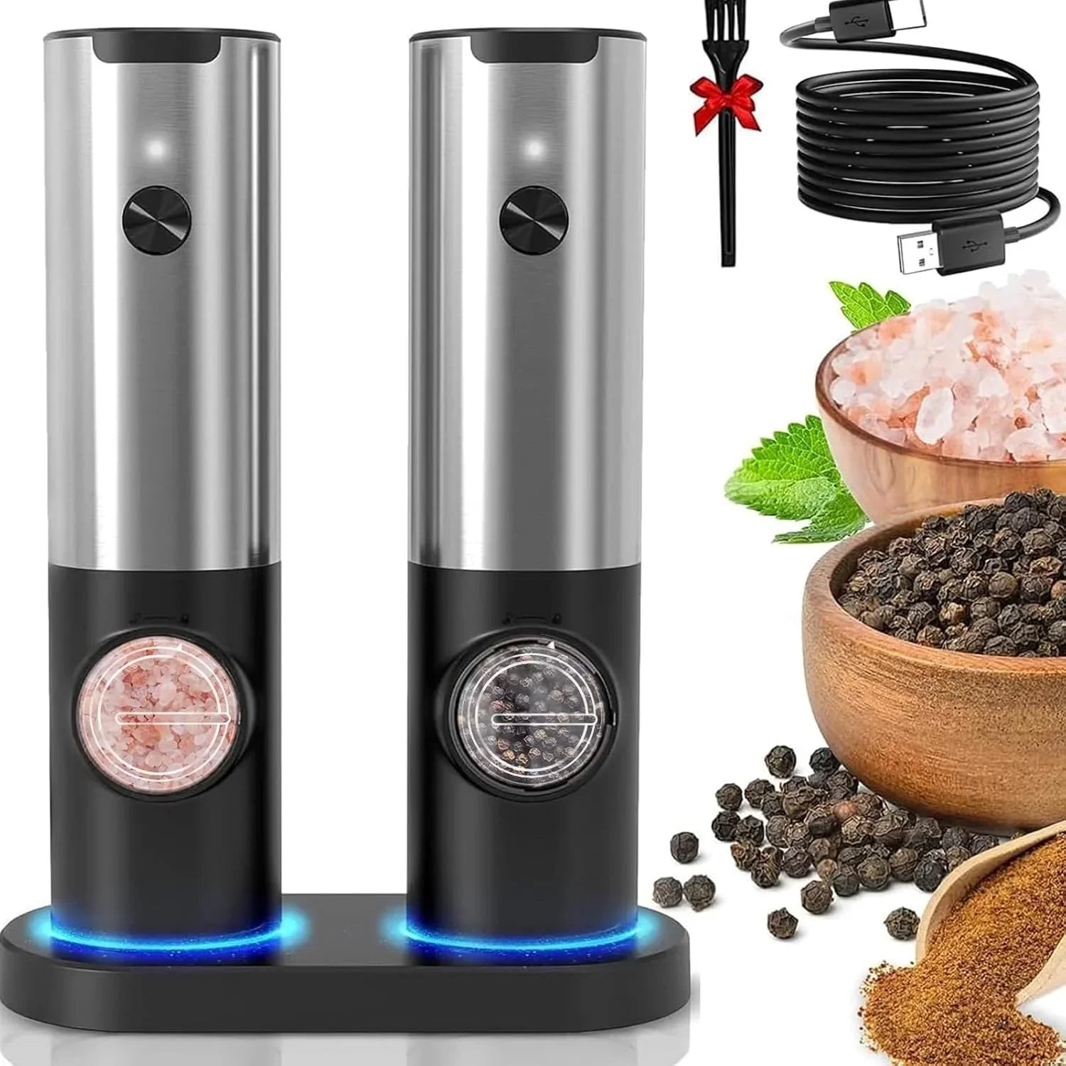 SpiceOne | Elektrisk Mølle med Batteri & LED-Lys