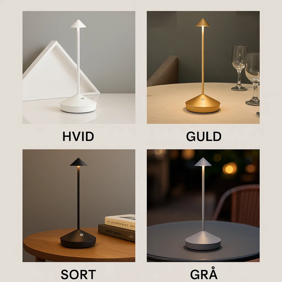 ClarityGlow | Trådløs Bordlampe Dæmpbart Lys & Vandtæt Design