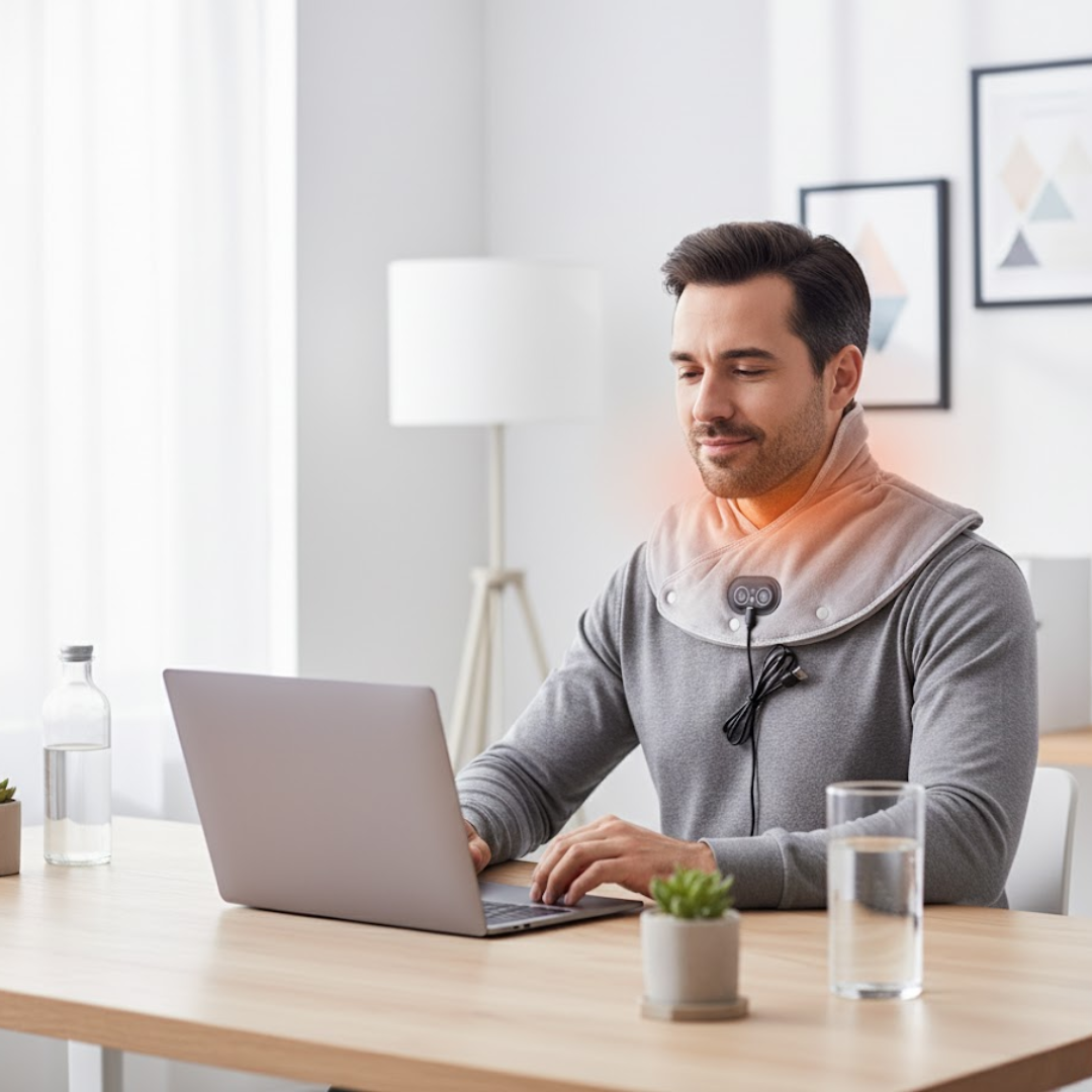 CalmWrap | Varmeomslag til Nakke & Skuldre – Hurtig Smertelindring