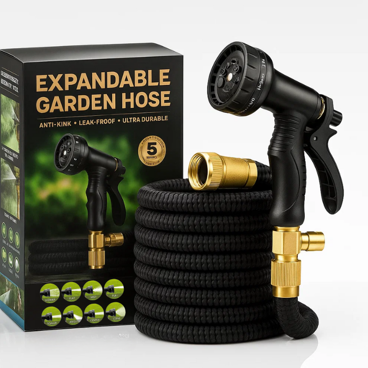 HydroStretch | Haveslange – Udvidbar Slange med 8 Sprayfunktioner