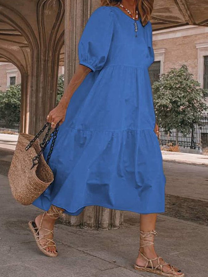 Adelle | Elegantes Midi-Kleid mit kurzen Ärmeln2