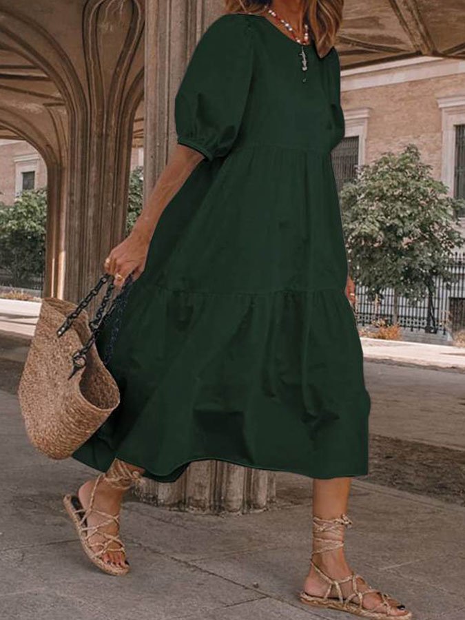 Adelle | Elegantes Midi-Kleid mit kurzen Ärmeln3