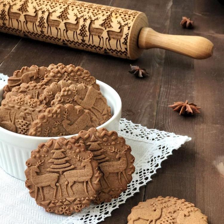 BakeJoy | Nudelholz mit 3D Weihnachtsmotiven1