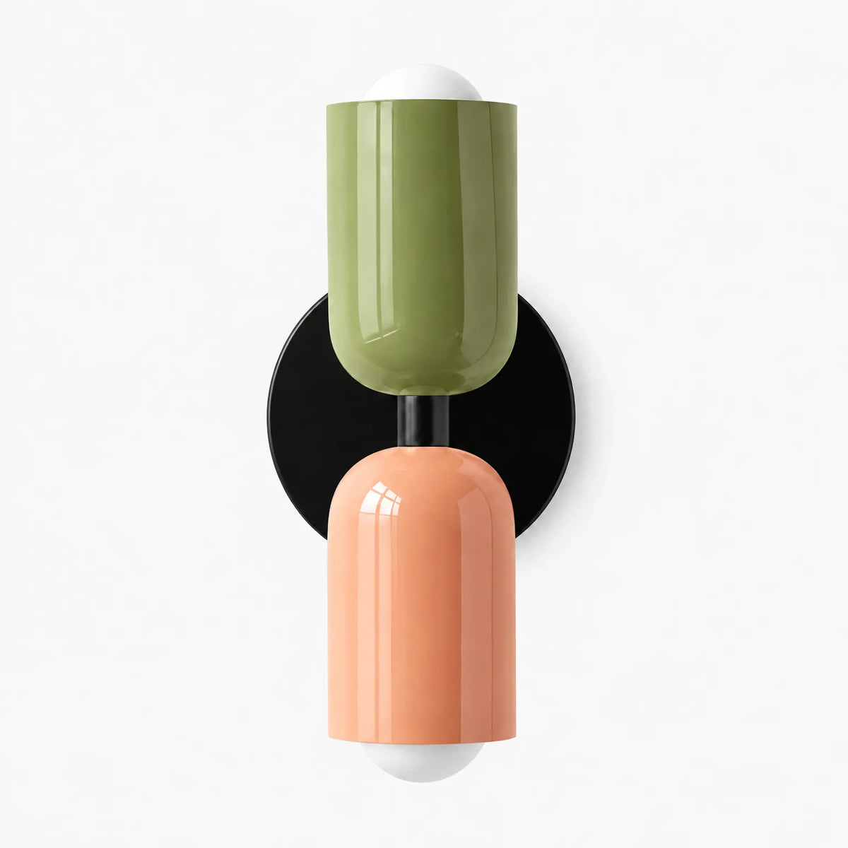 Bivance - Kapselformet Dobbeltrettet Væglampe Til Vægmontering Grøn Og Rosa Nuvenci.dk