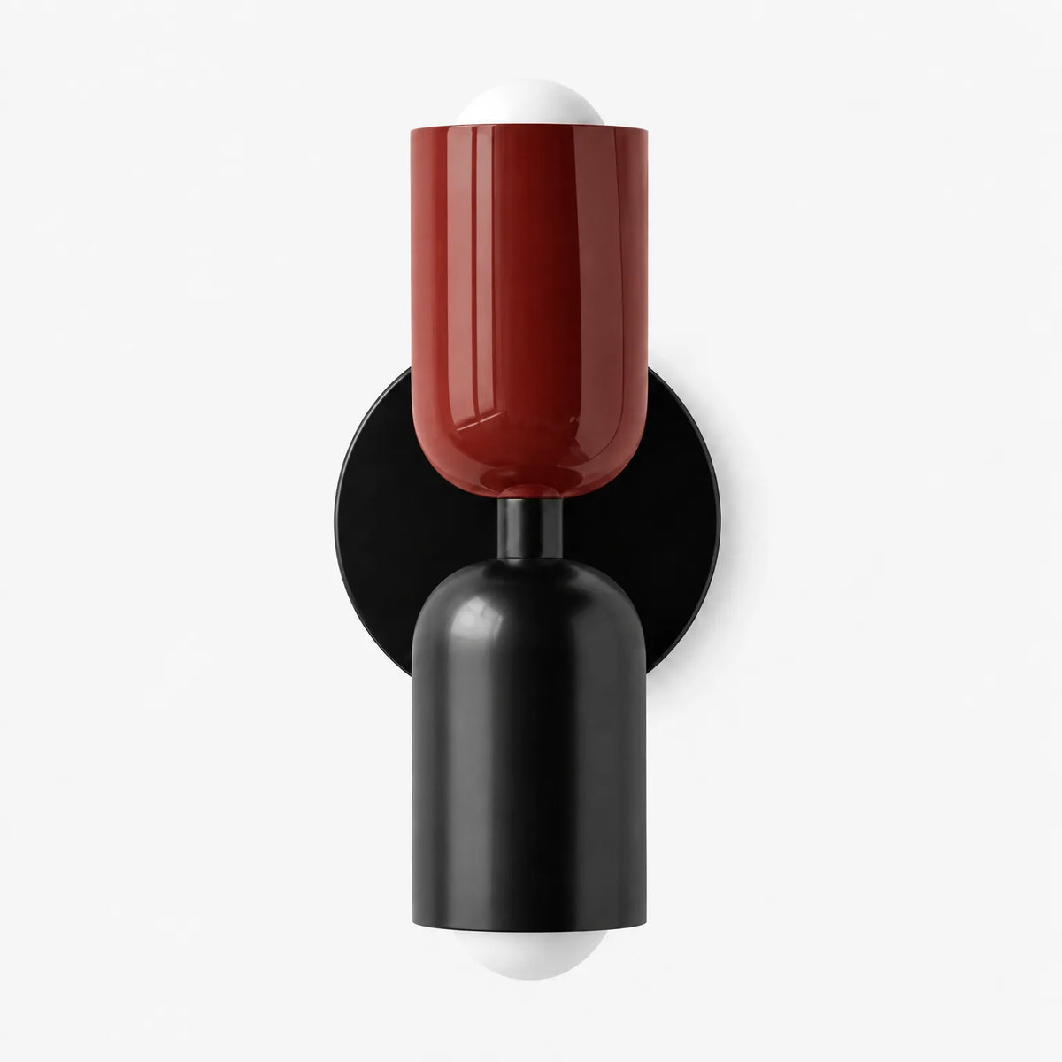 Bivance - Kapselformet Dobbeltrettet Væglampe Til Vægmontering Rød Og Sort Nuvenci.dk