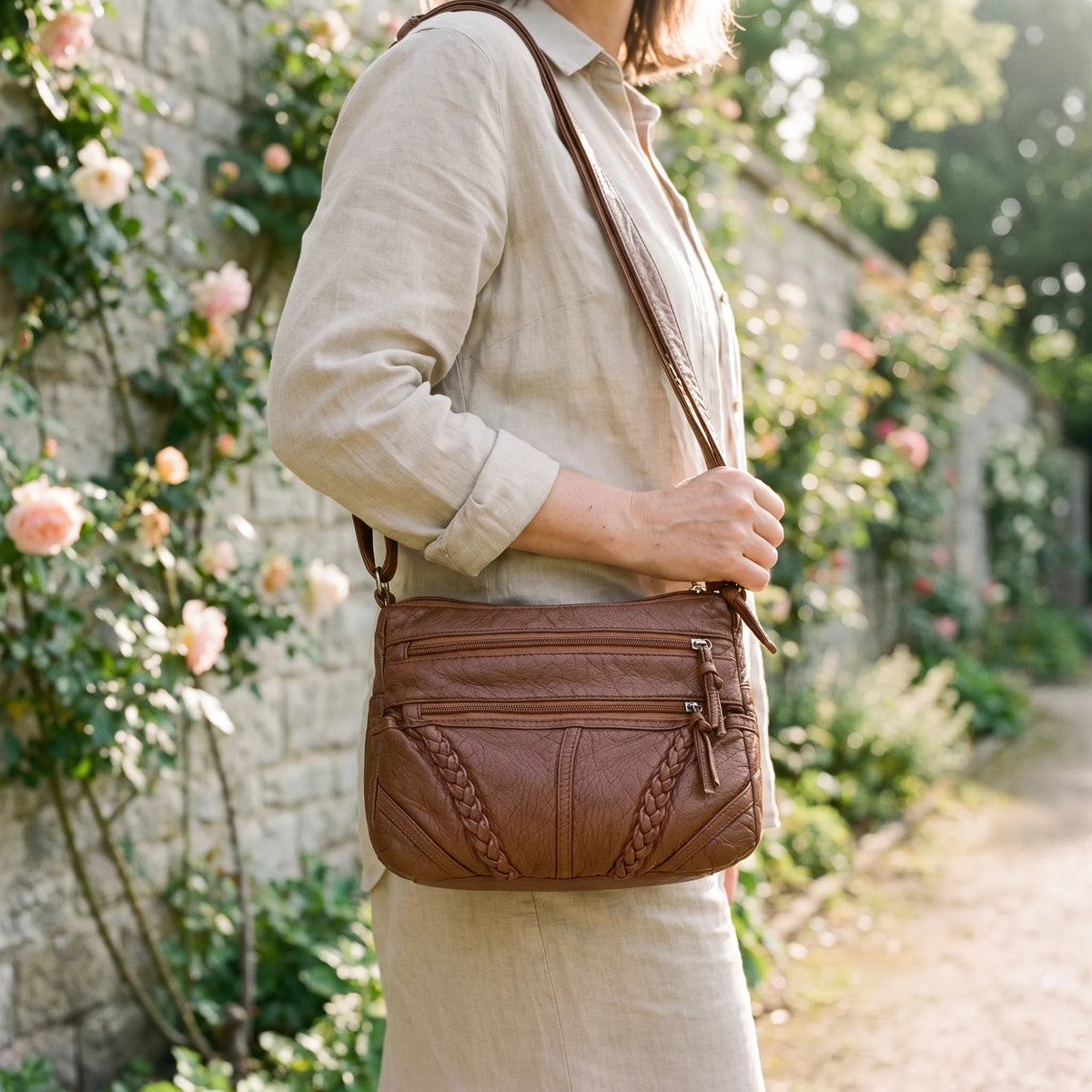 Braidel - Klassisk Crossbody Taske Dame Brun Nuvenci.dk