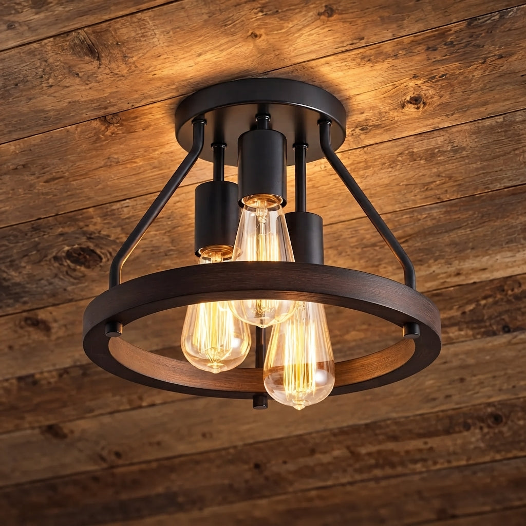 Briarcroft - Cirkulær Loftlampe Med Synlige Lyskilder1