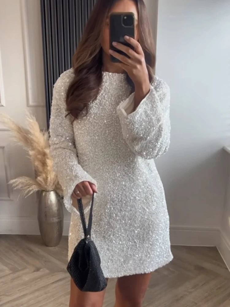 Camille | Mini Kjole – Elegant Med Paljetter og Sløjfedetaljer 1
