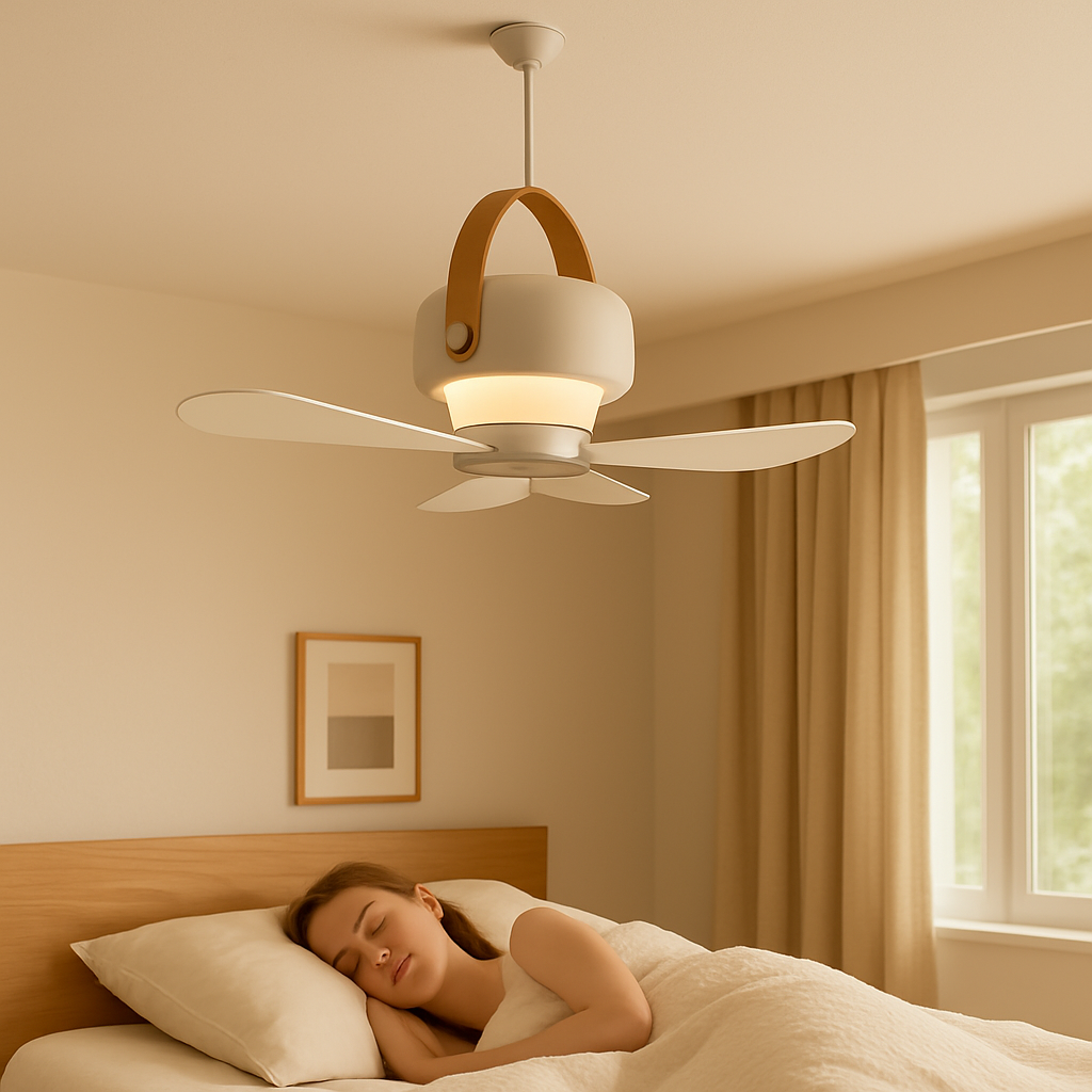 AirGlide | Trådløs Ventilator – Stille Køling med LED og Fjernbetjening