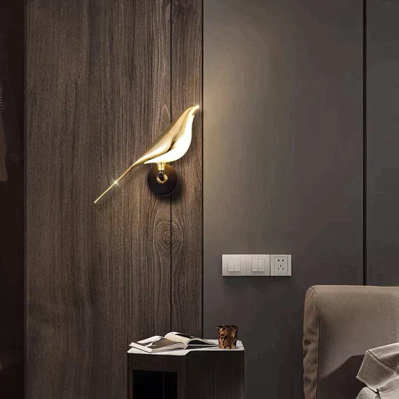 GlowFeather | Moderne LED-Fugle-Væglampe