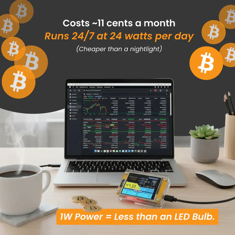 Cryptoveil - Kompakt Solo Bitcoin-Mining Enhed Med Display Nuvenci.dk