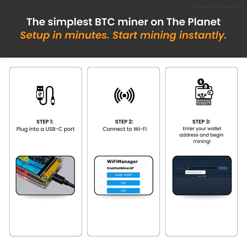 Cryptoveil - Kompakt Solo Bitcoin-Mining Enhed Med Display Nuvenci.dk