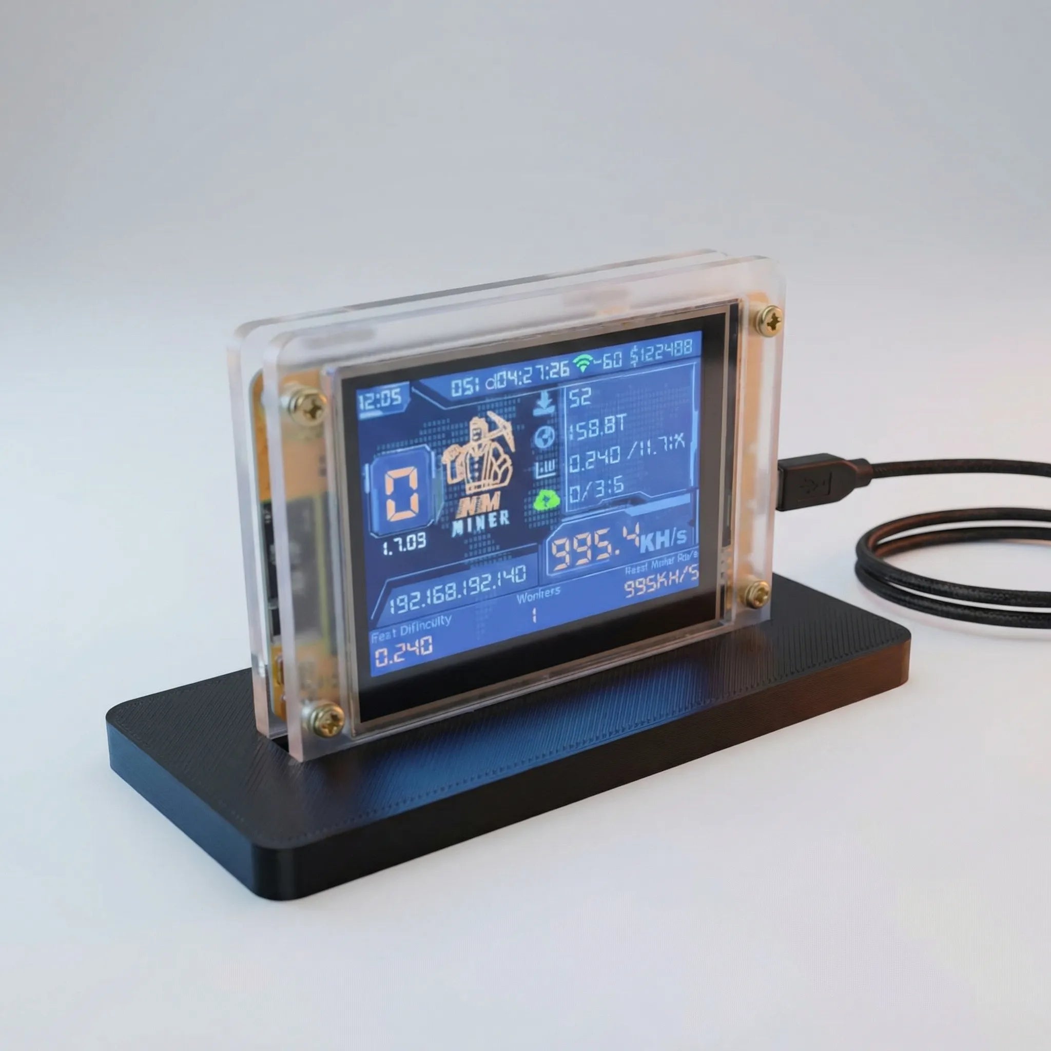 Cryptoveil - Kompakt Solo Bitcoin-Mining Enhed Med Display Nuvenci.dk