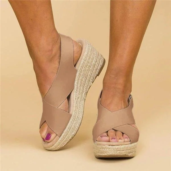 EvoWear | Orthopädische Espadrilles mit Keilabsatz in Taupe5