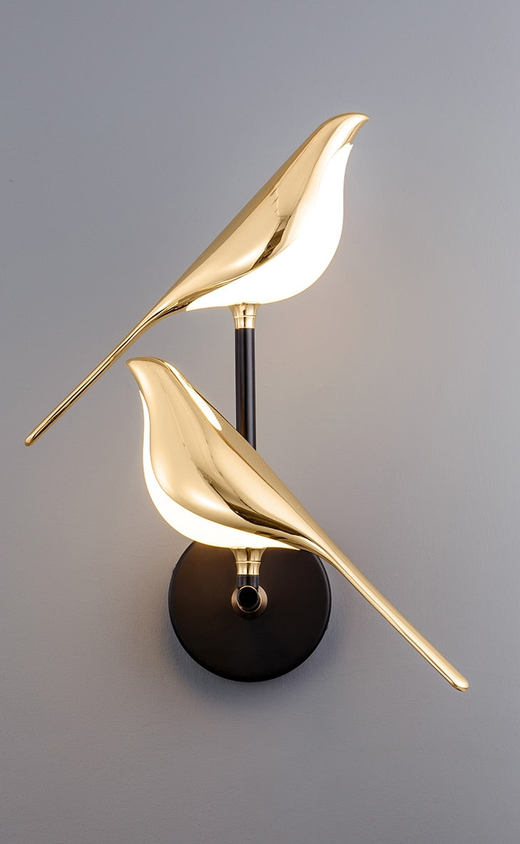 GlowFeather | Moderne LED-Fugle-Væglampe