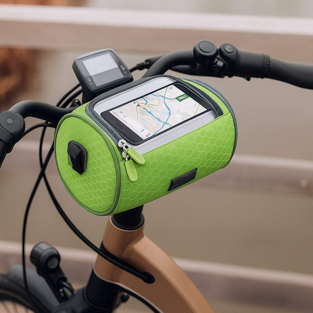 Handlebrix - Styrtaske Med Touchscreen-Vindue Til Cykel Grøn Nuvenci.dk