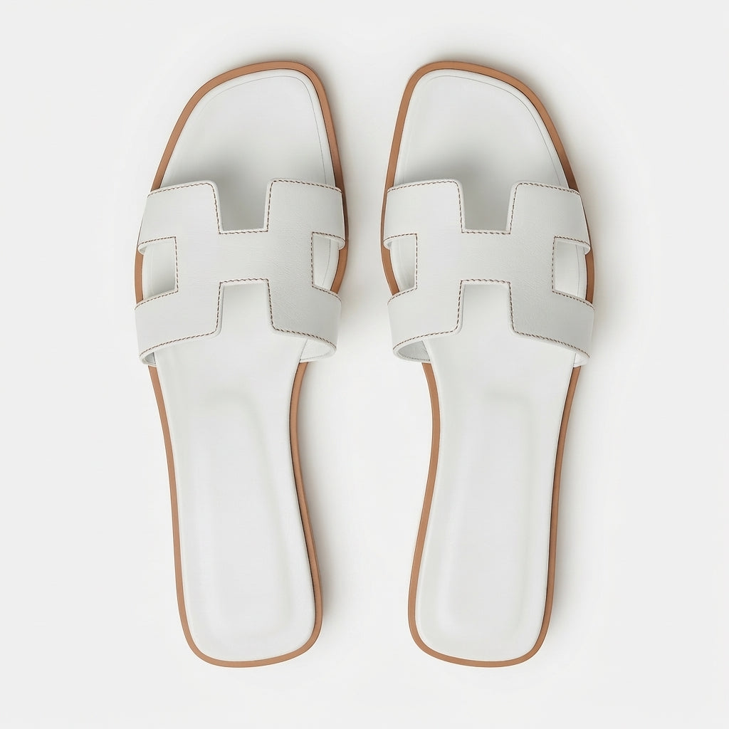 Kayla | Flade Damehaussko med Tidløst Elegant Design Hvid Nuvenci.dk