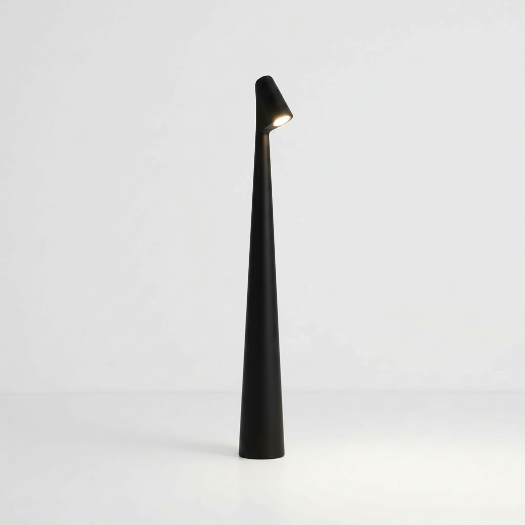 LumiCone - Minimalistisk Kegleformet Led Bordlampe Sort Nuvenci.dk