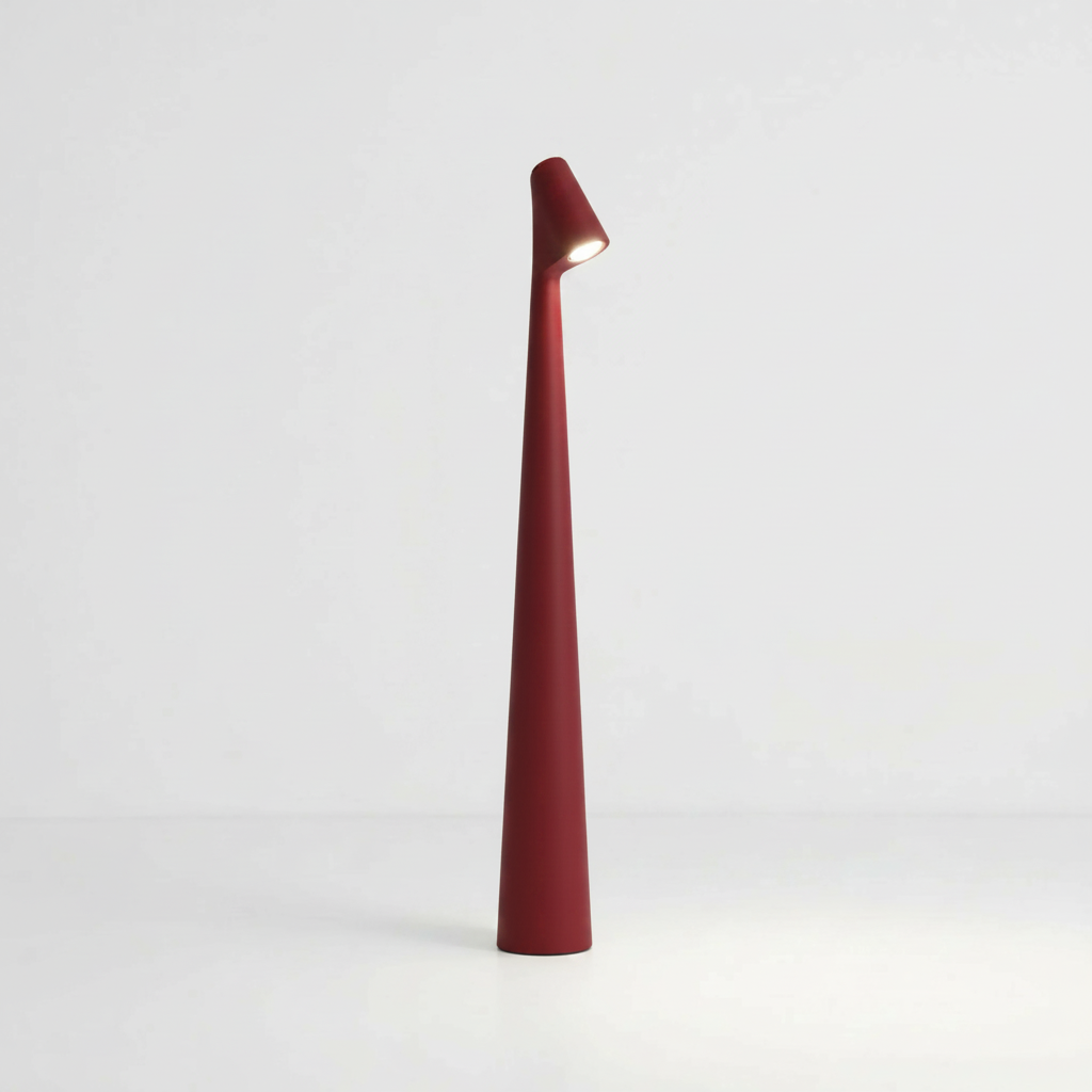 LumiCone - Minimalistisk Kegleformet Led Bordlampe Rød Nuvenci.dk