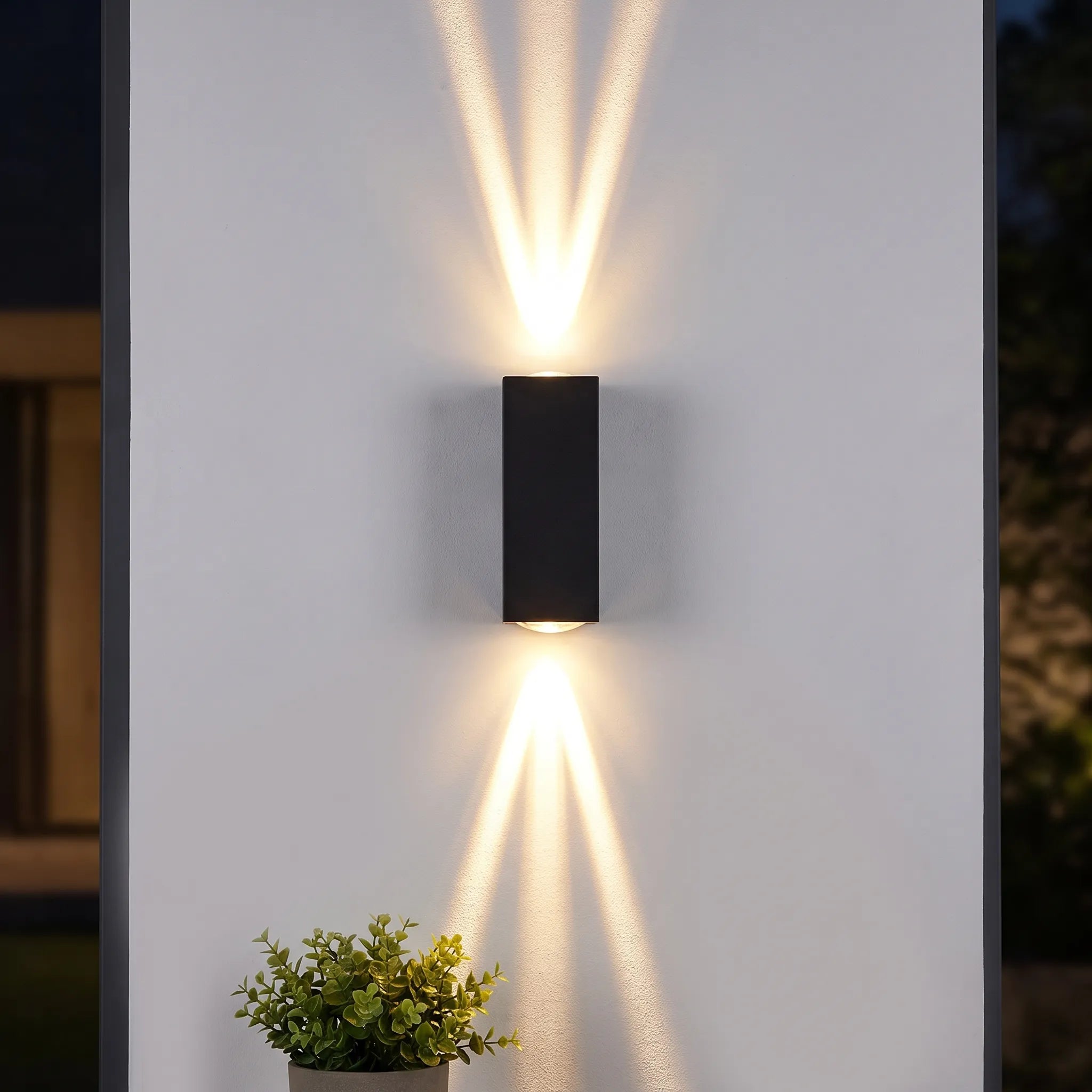 LuminaWall - Minimalistisk Udendørs Væglampe Lille - Én Primær Lysstråle Op Og Ned Nuvenci.dk