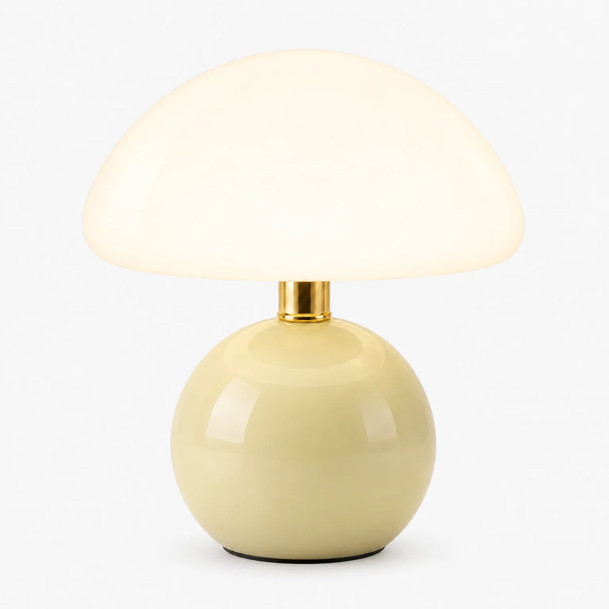 Novent - Kompakt Bordlampe Med Svampeformet Skærm Beige Nuvenci.dk