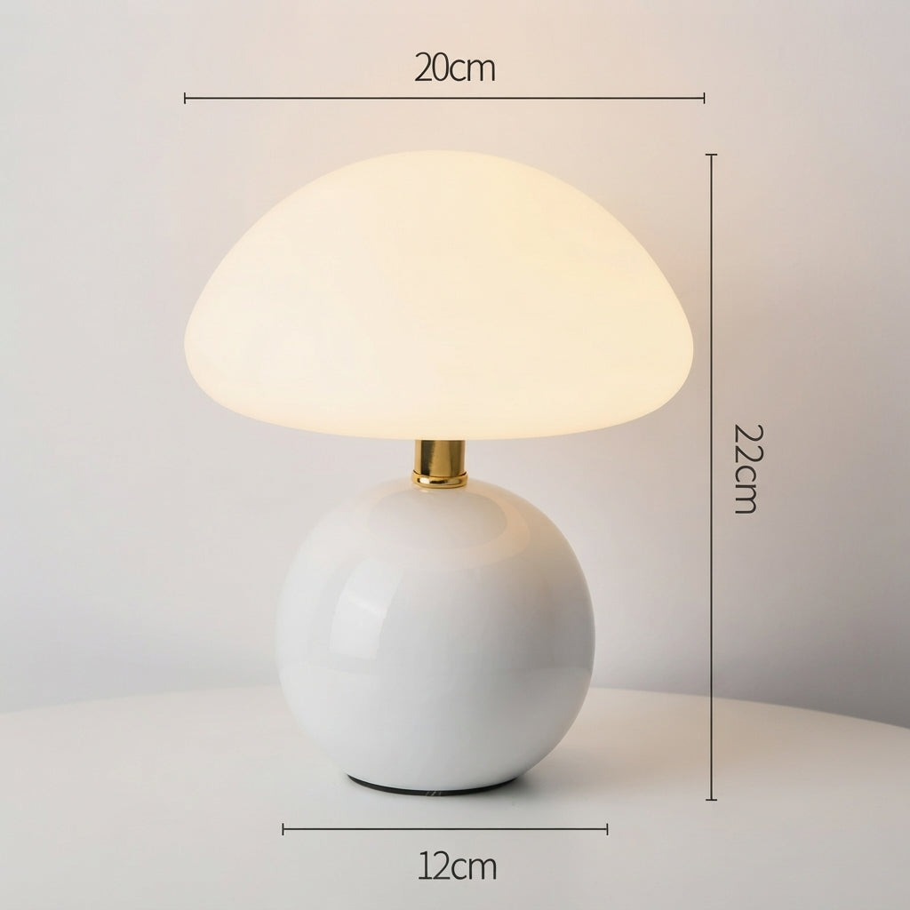 Novent - Kompakt Bordlampe Med Svampeformet Skærm Nuvenci.dk