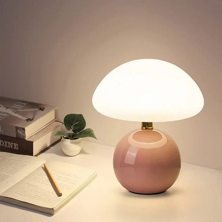 Novent - Kompakt Bordlampe Med Svampeformet Skærm Nuvenci.dk