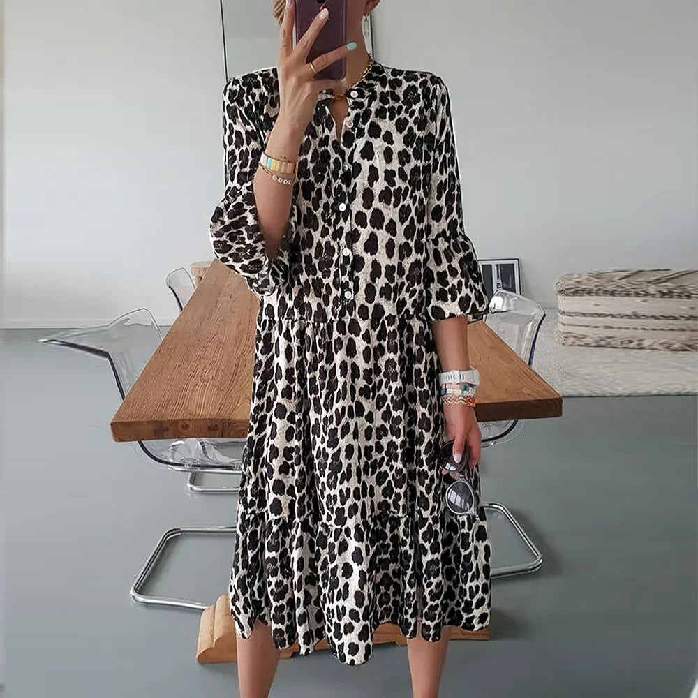 Amélie | Damekjole – Elegant Leopardprint Design til Moderne Kvinder-1