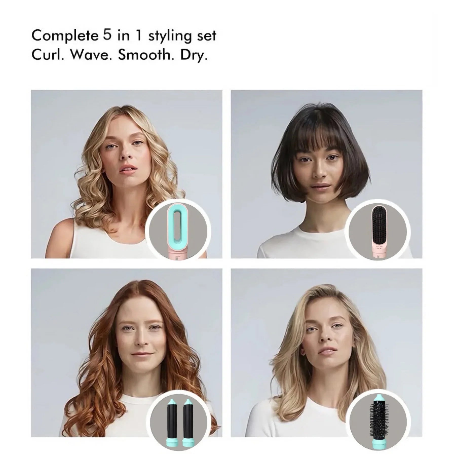 StyleAir | Ny 5-i-1 Hårtørrer & Krøllejern