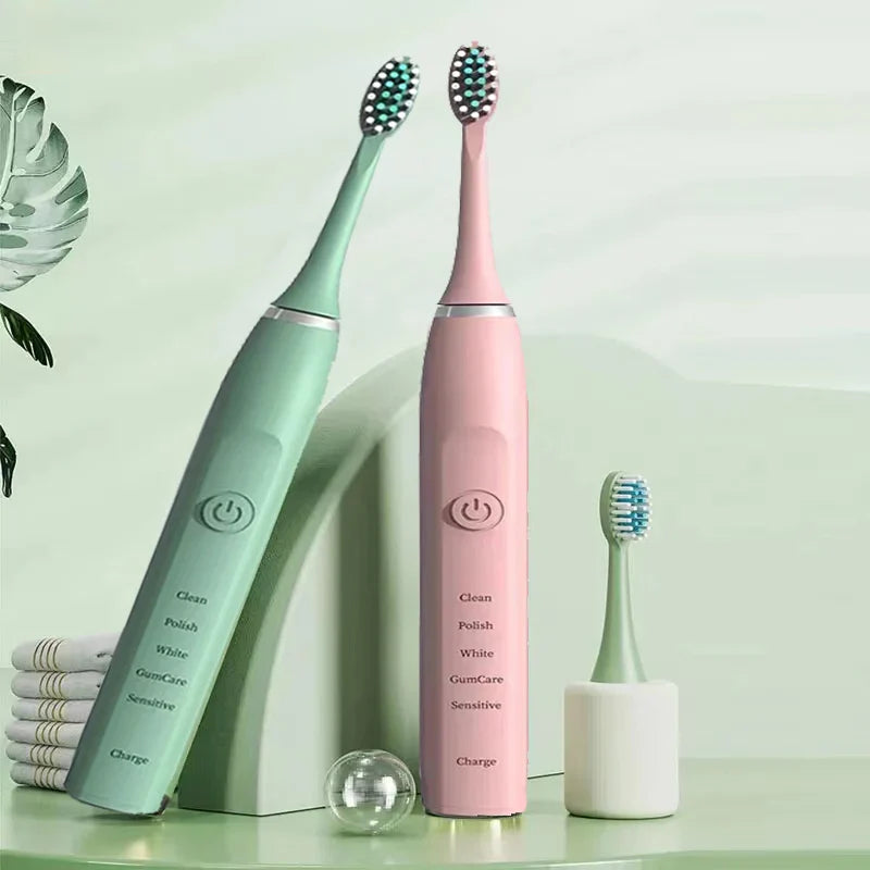 FreshVibe | Sonic Tandbørste med Langtidsholdbare Børstehoveder