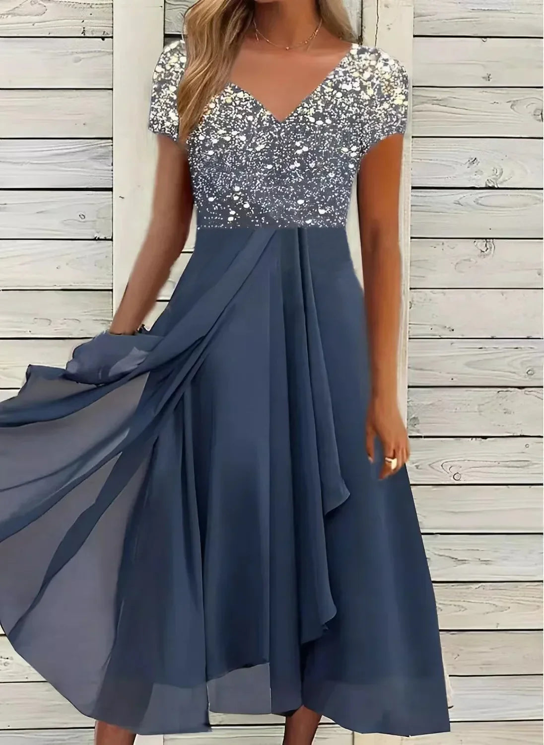 Belle Époque | Festkjole – Elegant Chiffon til Bryllup og Fest 5