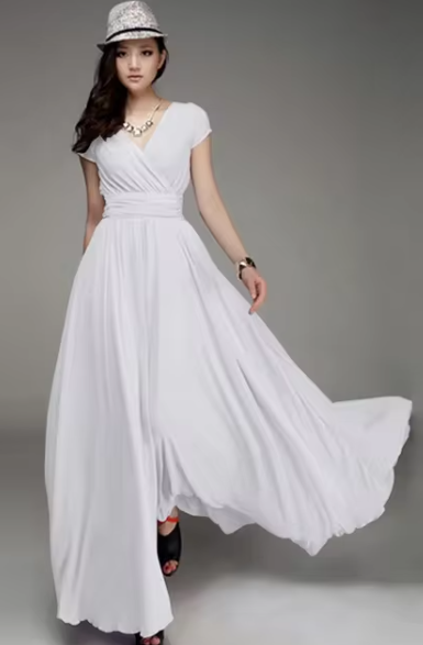 Frances | Lang Aftenkjole – Boho Stil med Tidløs Raffinement