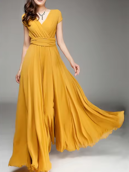 Frances | Lang Aftenkjole – Boho Stil med Tidløs Raffinement