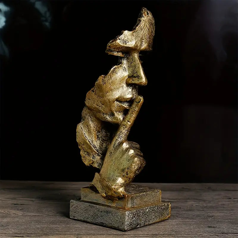 SerenitySculpt | Retro & Kreativ Stille Mand Statue2