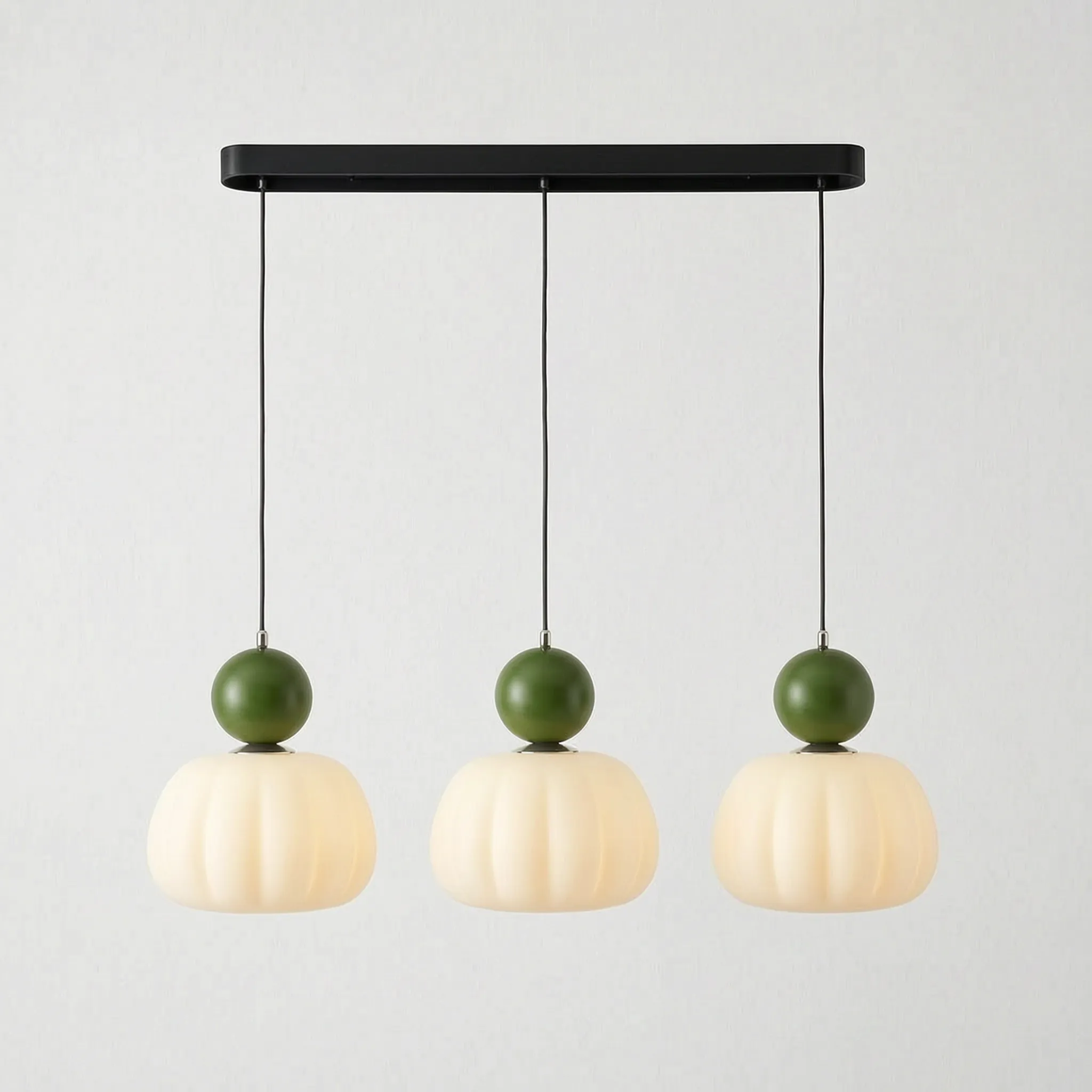 Sphaera - Moderne Pendellampe Med Geometrisk Form Grøn 3 hoveder Nuvenci.dk