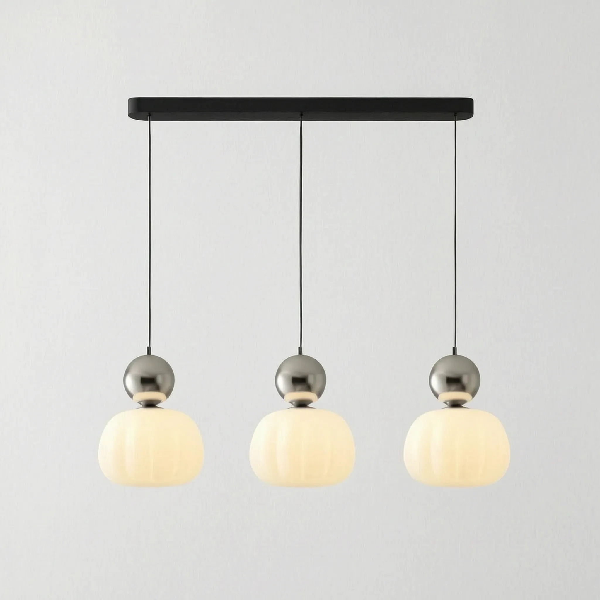 Sphaera - Moderne Pendellampe Med Geometrisk Form Sølv 3 hoveder Nuvenci.dk