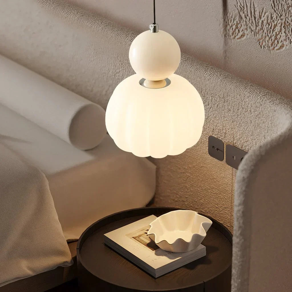 Sphaera - Moderne Pendellampe Med Geometrisk Form Beige 1 hoved Nuvenci.dk