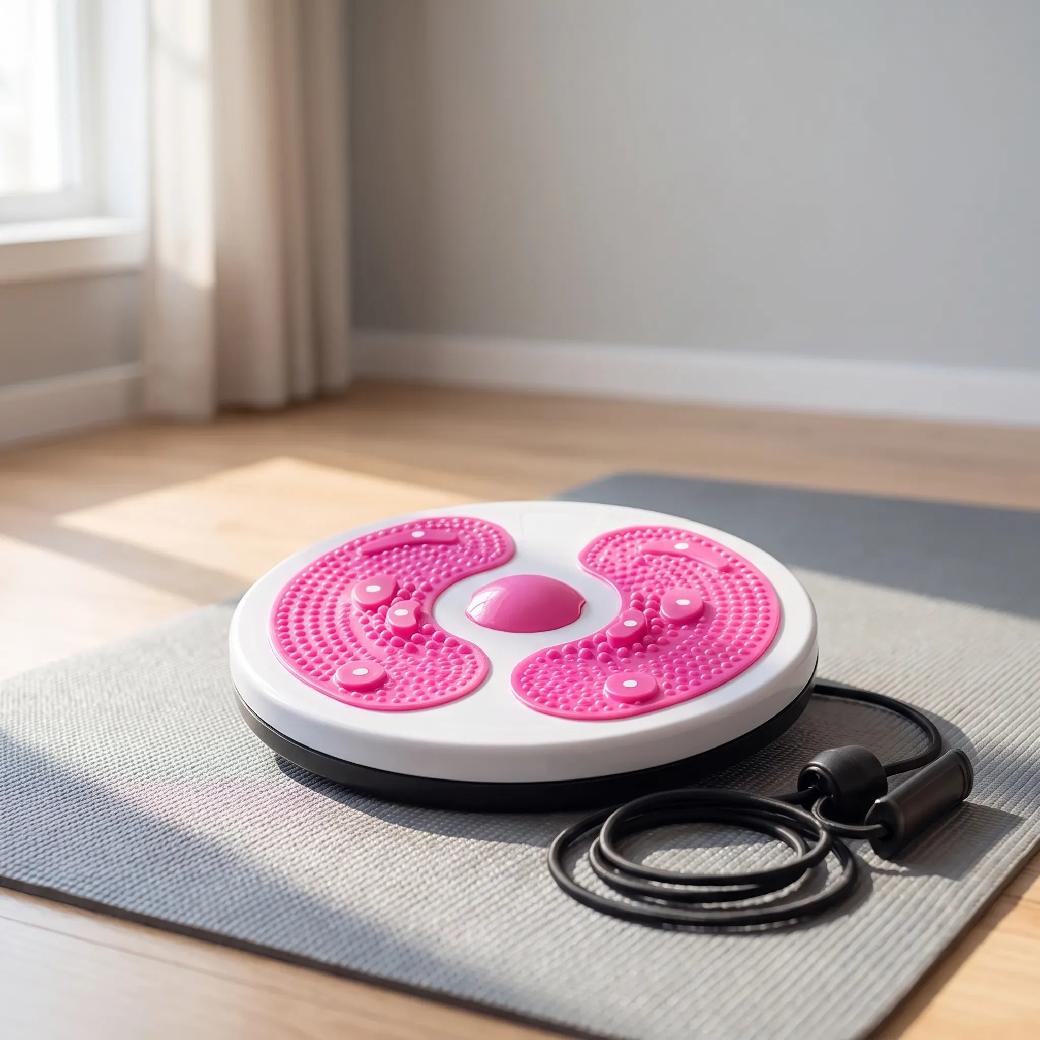 SpinCore - Roterende Balancebræt Med Modstandselastikker Lyserød Nuvenci.dk