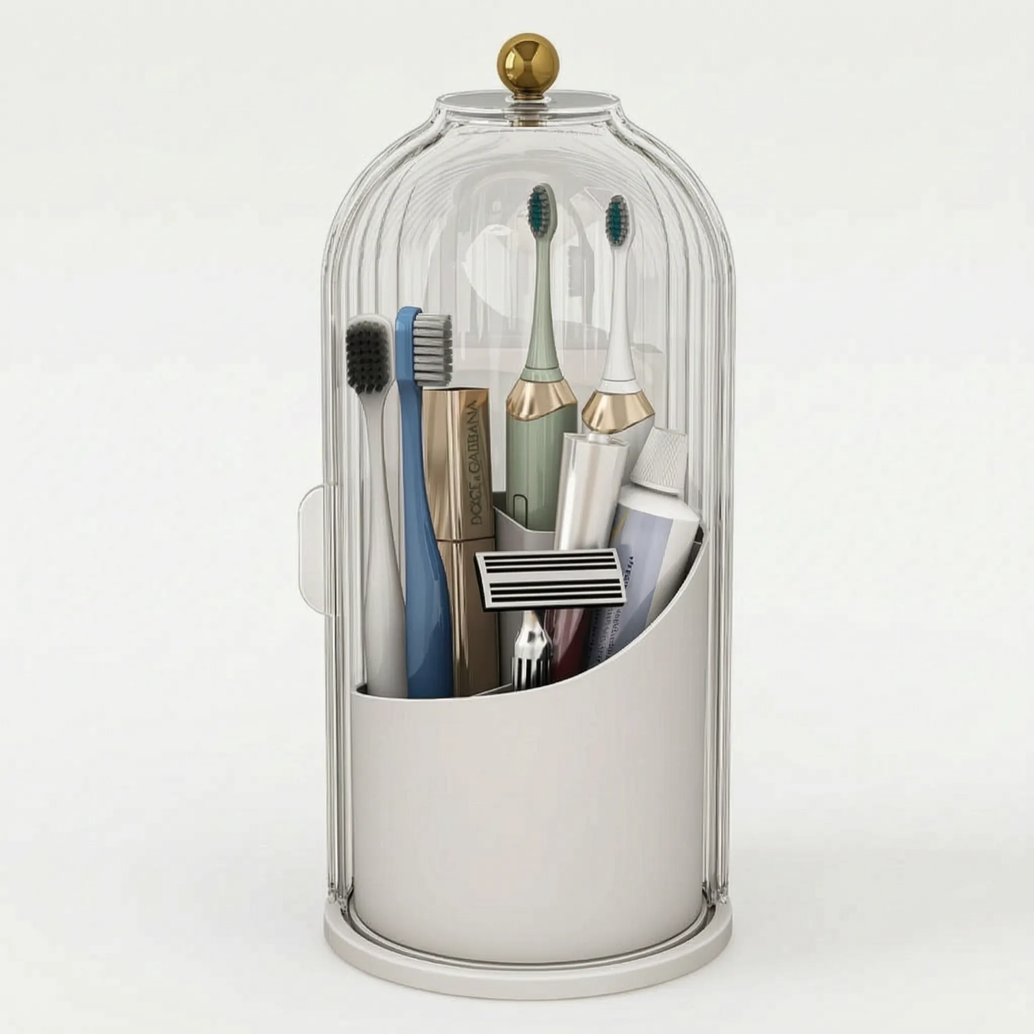 Swivia - Cylindrisk Roterende Makeup Organizer Hvid Nuvenci.dk