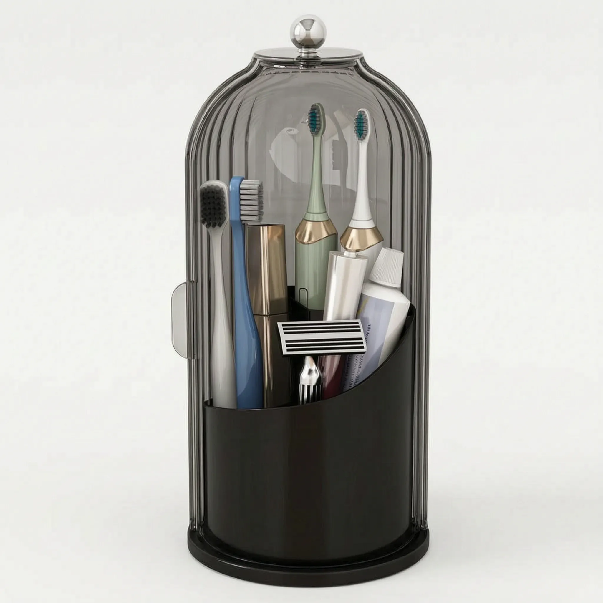 Swivia - Cylindrisk Roterende Makeup Organizer Grå Nuvenci.dk
