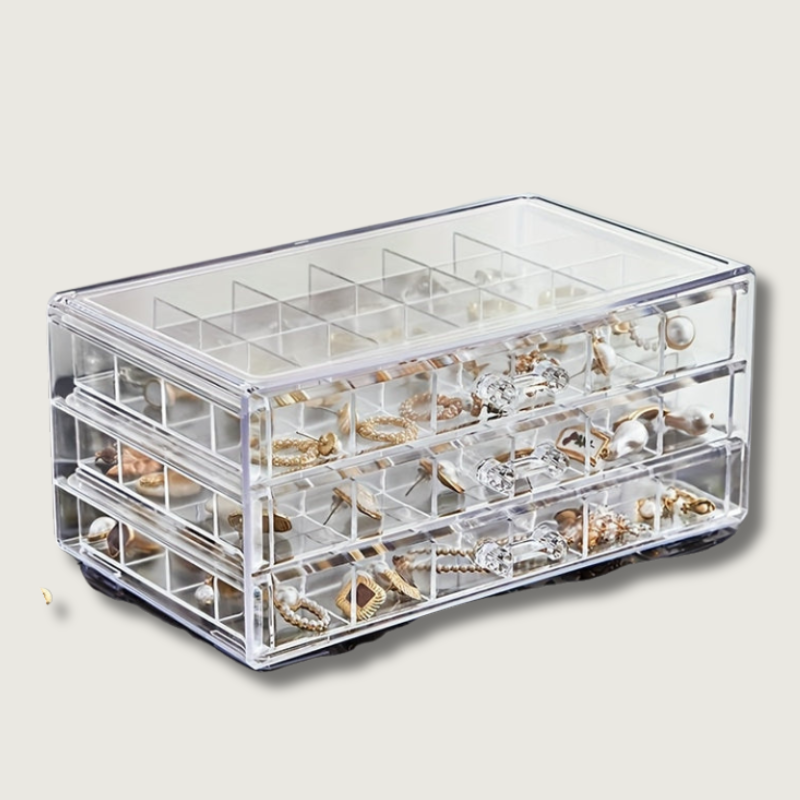 JewelEase | Transparent Smykkeboks for Nem Adgang