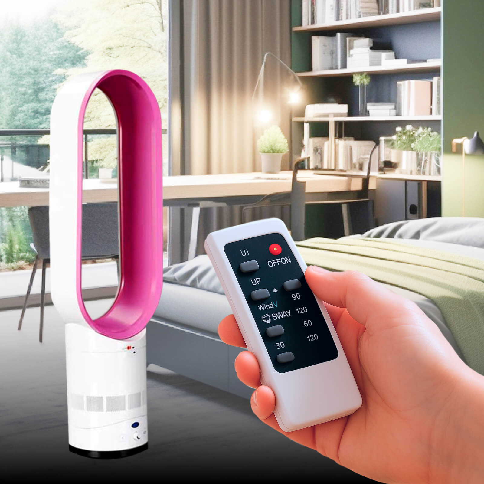 AirSphere | Bladfri Ventilator – Stille Køling til Hele Rummet Pink Nuvenci.dk