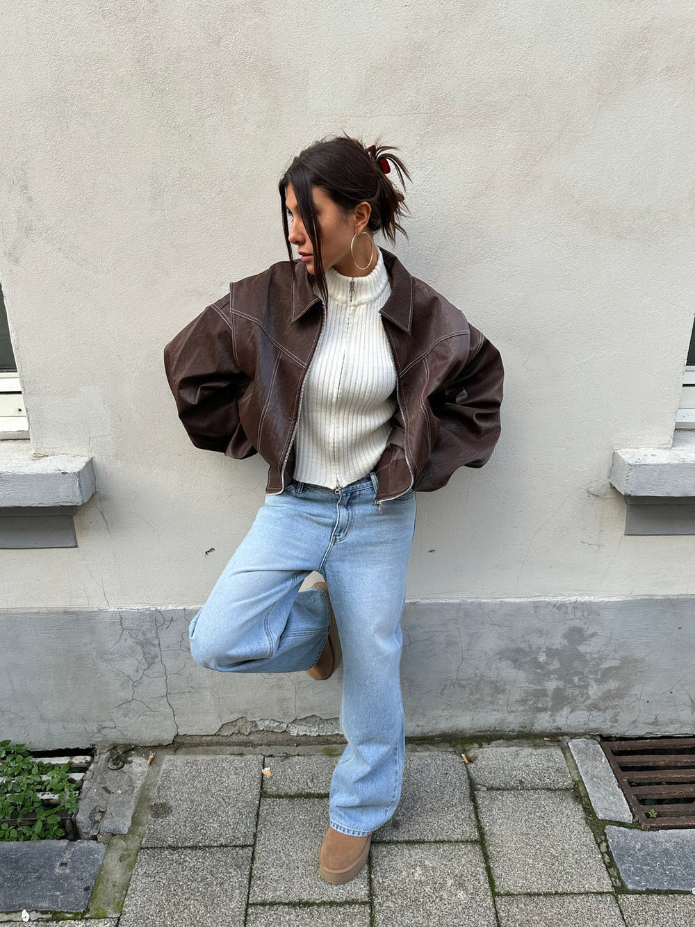 Alessia | Læderjakke – Vintage Cool & Komfort Brun Nuvenci.dk