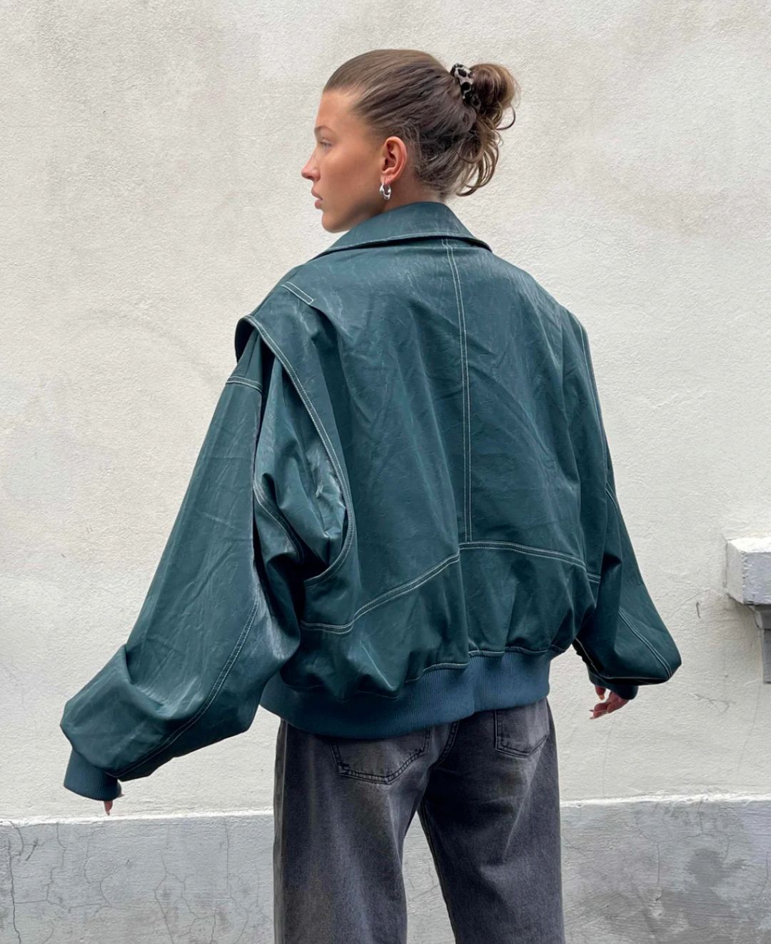 Alessia | Læderjakke – Vintage Cool & Komfort Grøn Nuvenci.dk