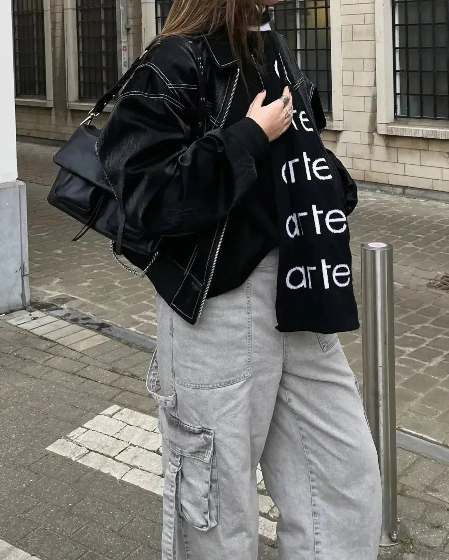 Alessia | Læderjakke – Vintage Cool & Komfort Sort Nuvenci.dk