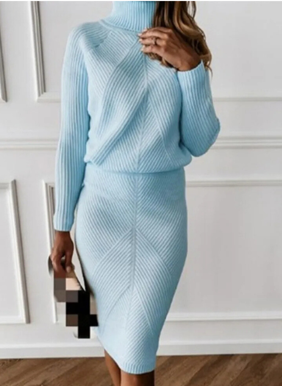 Amira | Elegant striksæt til kvinder Blå Nuvenci.dk