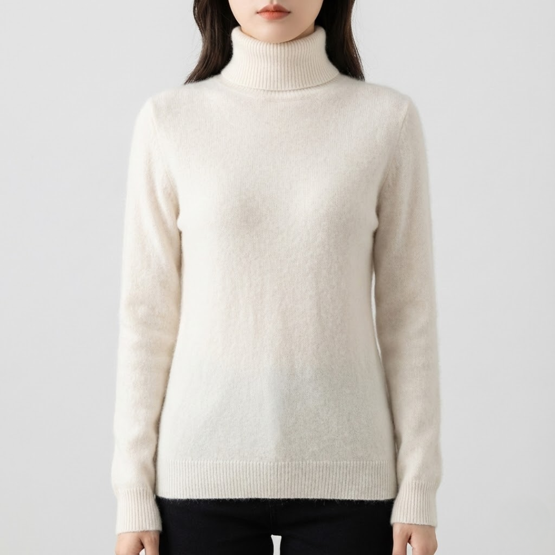 Ara | Blød Højhalset Cashmere Strik | Damer Beige Nuvenci.dk